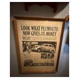 Vintage 1937 Plymouth Framed Advertisement
