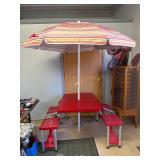 Folding Picnic Table w/Umbrella