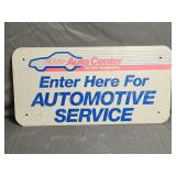 Vintage Metal Sears Auto Center Sign 24'ï¿½12'