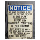 Vintage Metal Safety/Notice Sign 20'ï¿½28'