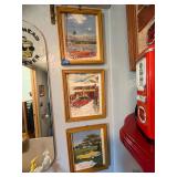 (3) Framed Plymouth Vintage Prints 9ï¿½x11ï¿½