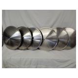6 Full moon style hot rod racing disc hubcaps, 16'