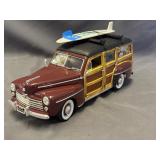 1948 Ford Woody Diecast Car with Surf Board