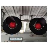 Two light railroad crossing light, works