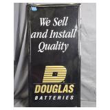 Metal Embossed Douglas Batteries Sign 15.75'ï¿½31.5'
