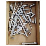 Assorted 3/8' drive sockets and socket wrenchs