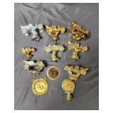 (11) Metal Trophy Toppers Vintage Automobiles
