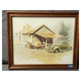Giovenale Framed Red Lion Water Color Print