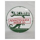 Sinclair motor oil metal sign 11' diameter