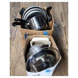 (2)Boxes Kitchenware w/Rubbermaid & Meyer Proforge