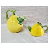 Vintage Ceramic Lemon Pitcher & Tea Pot