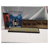 (4) Pc Wine/Bar & Man Cave Decor