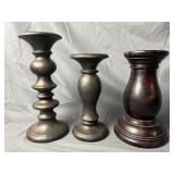 3 Candle Holders & 2 Lights
