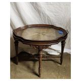 Antique Tea Table w/Removable Glass Tray