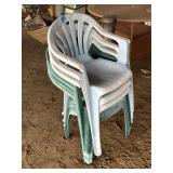 7- Plastic Stacking Patio Chairs