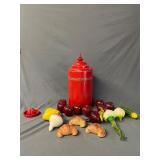 Metal Canister w/ Paper Mache, Wood, and Foam Food