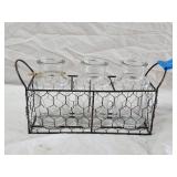Wire Basket w/Glass Bottles 9'×3.5'×3'