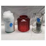(3) Glass Decorative Candle Holders 8'-11'H