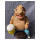Man Sitting on a Beer Barrel Animated Novelty Toy