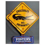 Foster's Lager Tin Sign - No Swimming