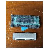 Utility Pocket Knife in Sheath with engraved Ruler