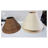 (3)Lamp Shades w/ MCM Natural Fiber Hidden Design