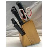Wood Storage Block, 13 Knives, Scissors