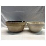 (2) Stoneware Mixing Bowls