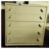 Vintage Painted 5 Drawer Chest of Drawers