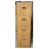 Metal Wood Grain Four Drawer Filling Cabinet