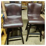 (4) Faux Leather Bar Stools with Backs 18'W Ht 31'