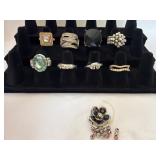 (9) Expandable Band Rings Gold & Silver Tone