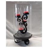 Glass & Metal Candle Holder 14.5'Hx7'