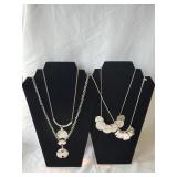 (4) Silver Tone Statement Necklaces (1) Lia Sophia