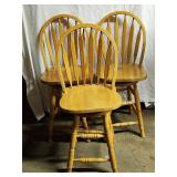 (3) Swivel Wood Bar Stools 17' W Ht 24'
