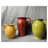 (2) Ceramic Decorative Pitchers & Ceramic Urn