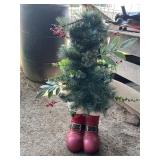 Santa Boots with Light-Up Tree