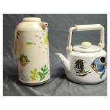 Vintage Enamelware Kettle & Studio Nova Thermos