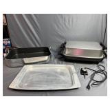 Lektro Maid Electric Skillet, Roasting Pan, Tray