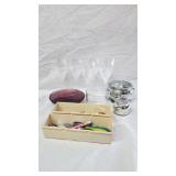 Glass&Kitchenware Lot w/Unmarked Mikasa Goblets