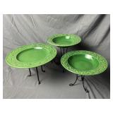3 Hampton Forge Plates Glued to Stands
