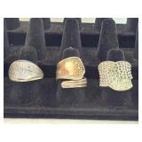 (3) Ring Assortment   Sizes 6.5  7.5  8