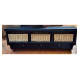 Black Shelf with Wicker Baskets 42'Lx15'×9'