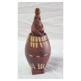 Vintage Wood Carved Novelty Barrel Man 8'H