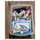 Tub of Markers & Stationery