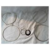 (5) Silver Tone Hook Closure Necklaces