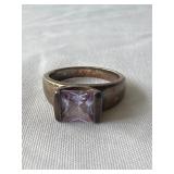 Vintage-Style Amethyst 925 Sterling Silver Ring