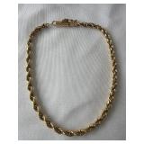 14K Gold Twisted Bracelet with Safety Clasp 4.5 gr
