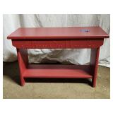 Red Wooden Bench with Storage 27.5/8'x17.25'x11.5'