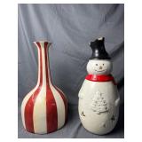 Assorted Ceramic Holiday Decor (Both Cracked)